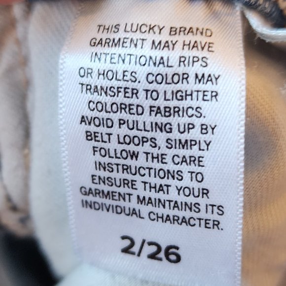 Lucky Brand High Rise Light Wash Destroyed Relaxed Taper Jeans Size 2/26 - Picture 9 of 16